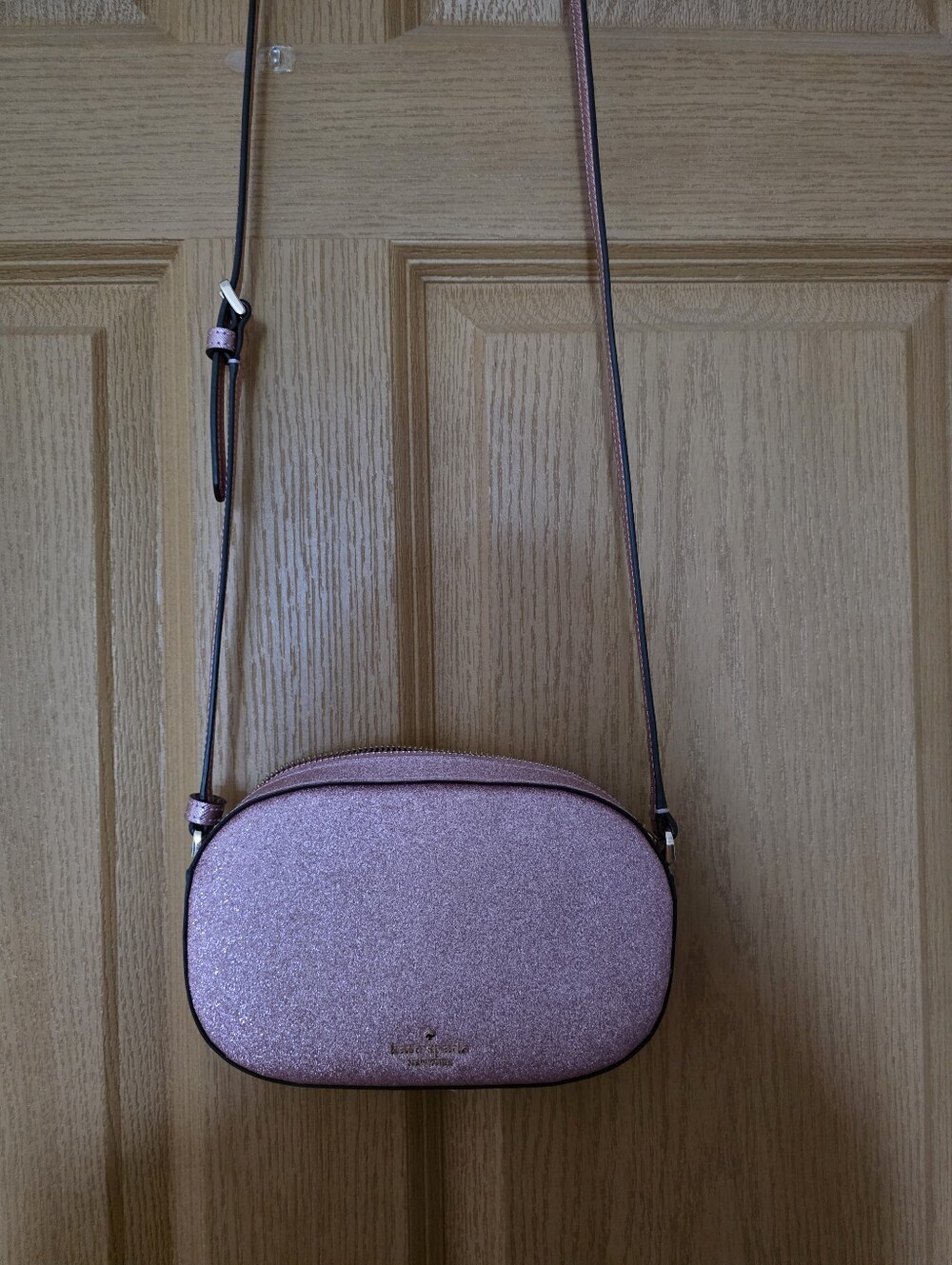 Kate Spade Rose Pink Glitter Crossbody Bag + Card Holder